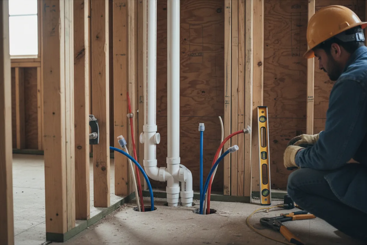 Drain and supply rough-in during Leak Detection in Alexandria